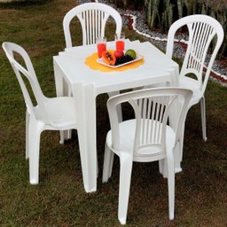 Conjunto 4 Cadeiras de Plástico Polipropileno Bistrô para Bar Atlântida - Tramontina - Branco 92013/ - 2