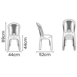 Conjunto 4 Cadeiras de Plástico Polipropileno Bistrô para Bar Atlântida - Tramontina - Branco 92013/ - 5