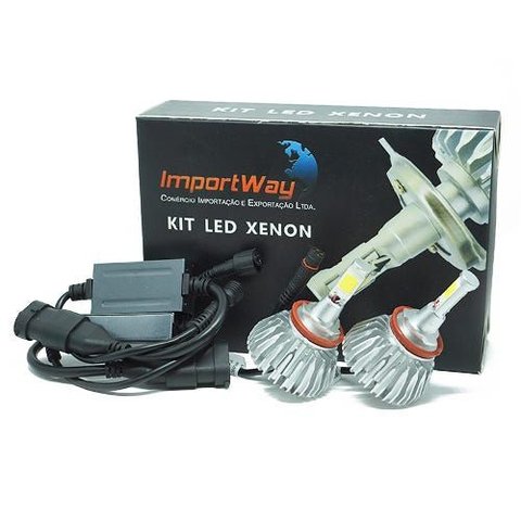 Par Lâmpada Super LED 6000 Lumens 12V 24V 40W Importway H8 H9 H11 6000k