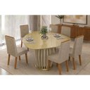 Ver imagem 1 de Mesa Cozinha Tokyo 136 + 6 Cad Nara Bege DJ Móveis