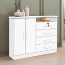Ver imagem 1 de Cômoda para Quarto com Sapateira e 4 Gavetas Cor:branco