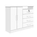 Ver imagem 2 de Cômoda para Quarto com Sapateira e 4 Gavetas Cor:branco