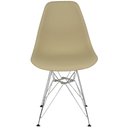 Ver imagem 3 de Kit 2 Cadeiras Charles Eames Eiffel Base Metal Cromado Bege