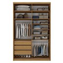 Ver imagem 4 de Guarda-Roupa Solteiro 100% MDF 139,5cm com 1 Porta Espelho 3 Gavetas Closet Sion