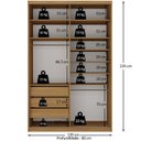 Ver imagem 6 de Guarda-Roupa Solteiro 100% MDF 139,5cm com 1 Porta Espelho 3 Gavetas Closet Sion Marrom/Nogueira