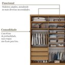 Ver imagem 7 de Guarda-Roupa Solteiro 100% MDF 139,5cm com 1 Porta Espelho 3 Gavetas Closet Sion Marrom/Nogueira