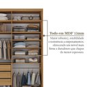 Ver mais imagens de Guarda-Roupa Solteiro 100% MDF 139,5cm com 1 Porta Espelho 3 Gavetas Closet Sion