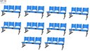 Ver imagem 1 de Kit com 10 Cadeiras Longarina Plástica 03 Lugares Cor Azul Mastcmol