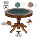 Ver imagem 4 de Mesa de Jogos Redonda 140cm New Orleans M04 com 04 Cadeiras Estofadas Suran Linho Bege - Lyam Decor