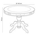 Ver imagem 5 de Mesa de Jogos Redonda 140cm New Orleans M04 com 04 Cadeiras Estofadas Suran Linho Bege - Lyam Decor