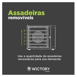 Forno Convector Elétrico com Vapor 5 Esteiras WCV-535D Wictory - 4