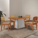 Ver imagem 1 de Mesa de Jantar Diane 120cm Tampo Mdf Laminado com 4 Cadeiras Copper Premium Moderna Mobília