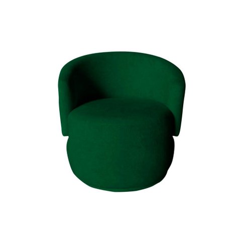 Poltrona Decorativa Beatriz Orgânica Bouclé Verde