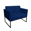 Ver imagem 4 de Kit 01 Namoradeira e 02 Poltronas Marisa Suede Azul Marinho Base Industrial Metálica Preto D'Rossi
