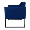 Ver imagem 6 de Kit 01 Namoradeira e 02 Poltronas Marisa Suede Azul Marinho Base Industrial Metálica Preto D'Rossi