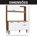 Ver imagem 4 de Cozinha Completa Compacta Armário Mdp Marrom Freijó e Branco