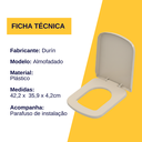 Ver imagem 3 de Assento Tampa Vaso Sanitário Lírio Fiori Almofadado Bege Durín