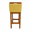 Ver imagem 6 de Kit 2 Banqueta Alta de Madeira Aurora Balcão Cozinha Bistro com Encosto Suede Amarelo