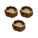 Ver imagem 1 de Kit 3 Pçs Incensario Porta Vela Flor De Lótus Dourado Loja Mistica Kit 3 incensários