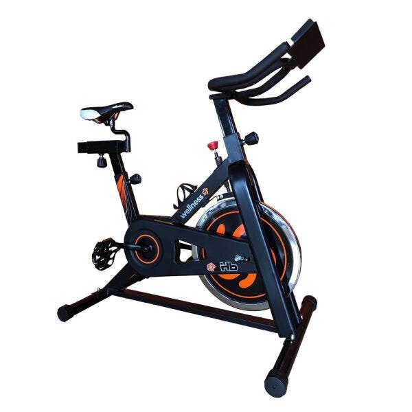 Bicicleta Spinning HB C/ Roda De Inércia 9Kg Wellness Preta - 1