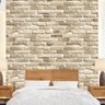 Papel de Parede Adesivo Tijolo Bege - 024 - 1
