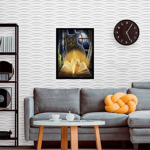 Quadro Decorativo Gato Bruxo com Livro - 2