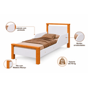 Ver imagem 4 de Mini Cama Infantil Branco e Mel com Colchão Ortobom Incluso Laterais de Proteção e Pés Madeira Maciç