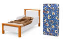 Ver imagem 6 de Mini Cama Infantil Branco e Mel com Colchão Ortobom Incluso Laterais de Proteção e Pés Madeira Maciç