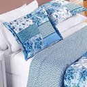 Ver imagem 5 de Edredom 2,40m X 2,20m + Jogo de Cama Dupla Face Bouti Queen 07 Peças 100% Poliéster - Azul Sereno