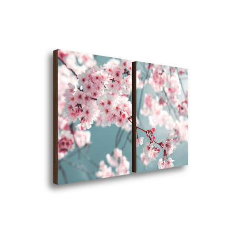 Kit 2 Quadros Cerejeira em Flor 50x70cm Decorativos