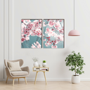Ver imagem 2 de Kit 2 Quadros Cerejeira em Flor 50x70cm Decorativos