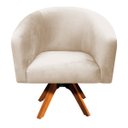 Ver imagem 2 de Poltrona Giratória Stella Suede Bege Base Madeira Mm30 - D'rossi