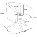 Ver mais imagens de Poltrona Giratória Stella Linho Cinza Claro A05 Base Madeira Ma30 - D'rossi