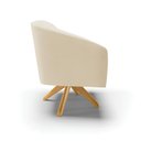 Ver imagem 4 de Poltrona Giratória Stella Linho Grosso Bege A19 Base Madeira MA30 - D'Rossi