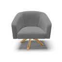 Ver imagem 3 de Poltrona Giratória Stella Linho Grafite A26 Base Madeira Ma30 - D'rossi