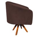 Ver imagem 3 de Poltrona Giratória Stella Suede Marrom Base Madeira MM30 - D'Rossi