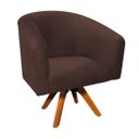Ver imagem 1 de Poltrona Giratória Stella Suede Marrom Base Madeira MM30 - D'Rossi
