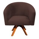 Ver imagem 2 de Poltrona Giratória Stella Suede Marrom Base Madeira MM30 - D'Rossi