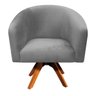 Poltrona Giratória Stella Suede Grafite Base Madeira mm30 - D'Rossi - 2