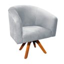 Ver imagem 1 de Poltrona Giratória Stella Suede Cinza Base Madeira MM30 - D'Rossi