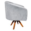 Ver imagem 3 de Poltrona Giratória Stella Suede Cinza Base Madeira MM30 - D'Rossi
