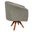 Ver imagem 3 de Poltrona Giratória Stella Suede Marrom Rato Base Madeira MM30 - D'Rossi