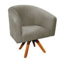 Ver imagem 1 de Poltrona Giratória Stella Suede Marrom Rato Base Madeira MM30 - D'Rossi