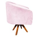 Ver imagem 3 de Poltrona Giratória Stella Suede Rosa Bebê Base Madeira MM30 - D'Rossi