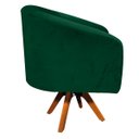 Ver imagem 3 de Poltrona Giratória Stella Suede Verde Base Madeira MM30 - D'Rossi