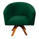 Ver imagem 2 de Poltrona Giratória Stella Suede Verde Base Madeira MM30 - D'Rossi