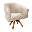 Ver imagem 2 de Kit 2 Poltronas Giratória Stella Suede Bege Base Madeira Mm30 - D'Rossi