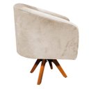 Ver imagem 4 de Kit 2 Poltronas Giratória Stella Suede Bege Base Madeira Mm30 - D'Rossi