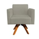 Ver imagem 3 de Poltrona Giratória Marisa Suede Marrom Rato Base Madeira MM30 D'Rossi