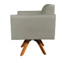 Ver imagem 4 de Poltrona Giratória Marisa Suede Marrom Rato Base Madeira MM30 D'Rossi